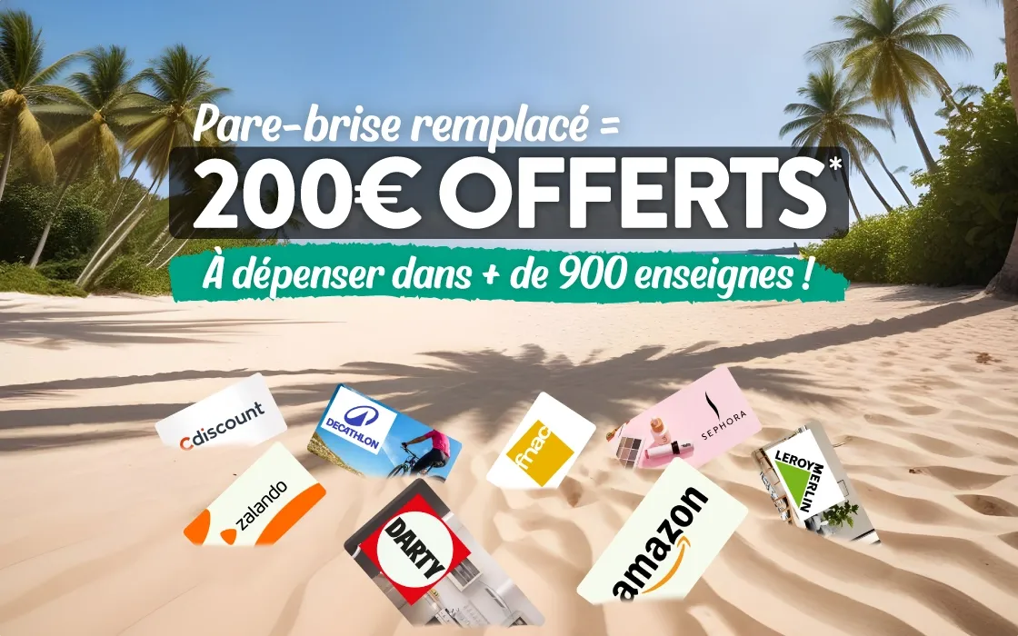 Offre 123 Pare-Brise 200€ en chèque cadeau - HP Desktop