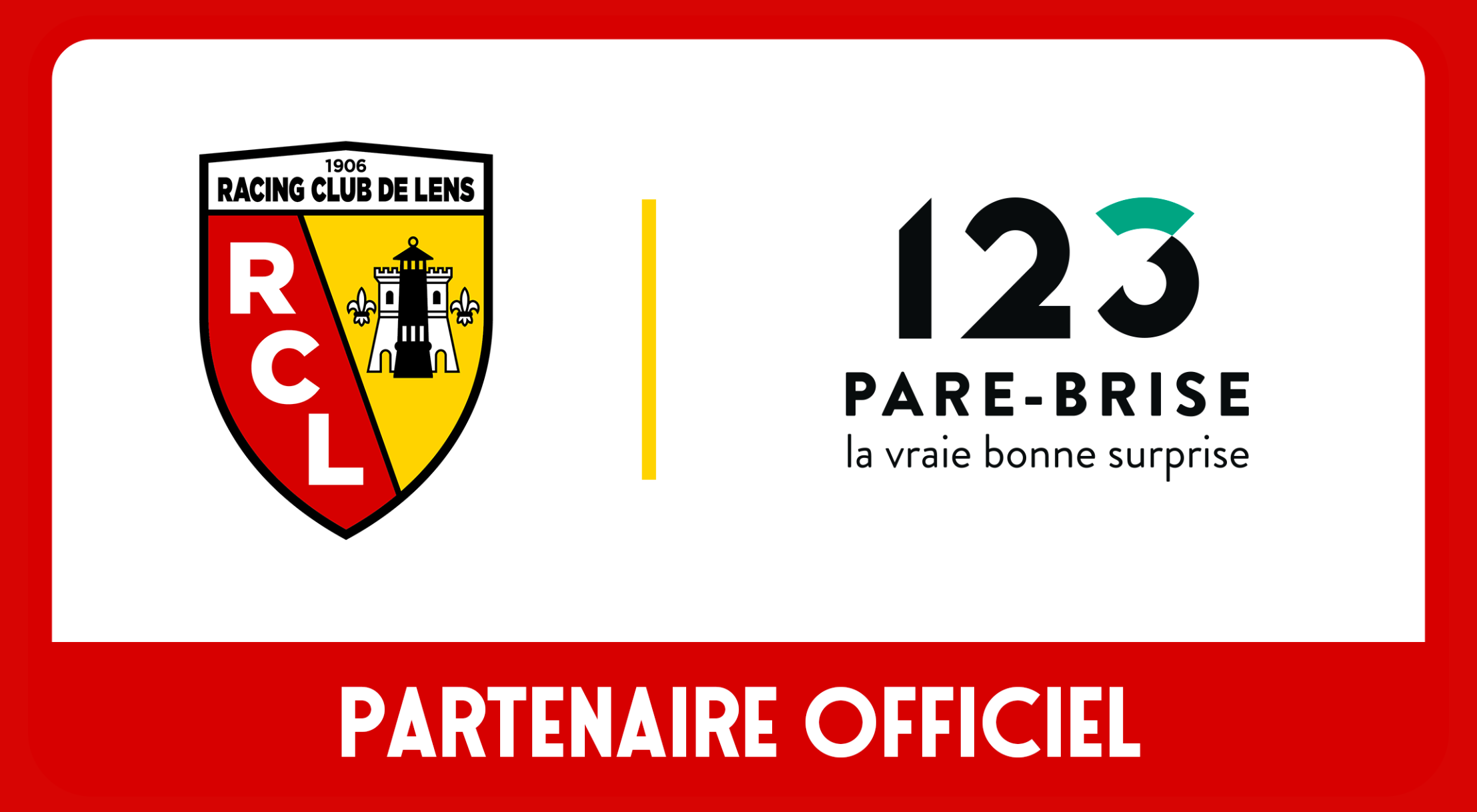 123 Pare-Brise, partenaire officiel du Racing Club de Lens